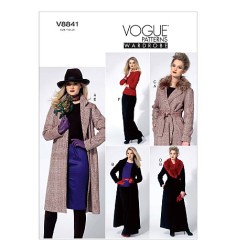 8841 VOGUE EZ JACKET,  DETACH COLLAR,  BELT ,SKIRT PATTERN 14-22 UNCUT